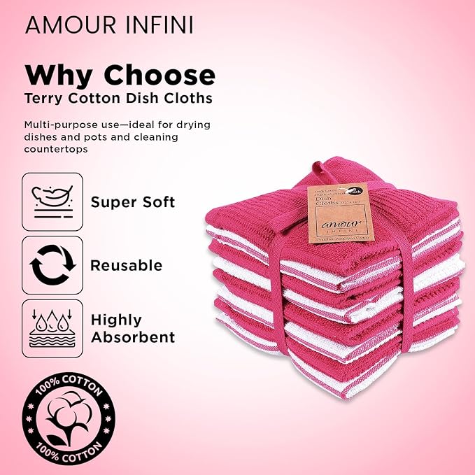 AMOUR INFINI Dish Cloths for Washing Dishes Set of 8 - Image 3