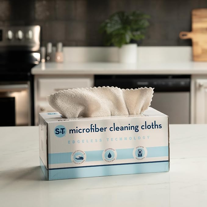 S&T INC. Microfiber Cleaning Cloth, 50 Pack, 11.8" x 11.8", Edgeless Cleaning - Image 8