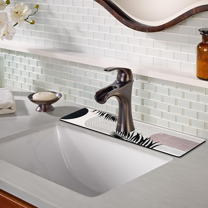 Sink Faucet Absorbing Mat, 2 Pack Drying Mat Around Faucet Sink Splash Guard - Image 6