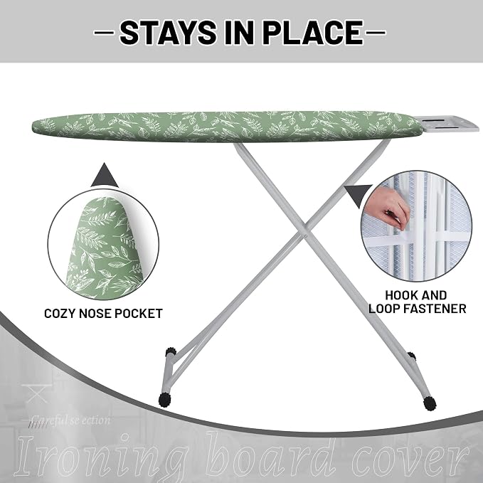 Extra Thick Ironing Board Cover and Pad, 15x54 Ironing Board Cover, Resist - Image 3