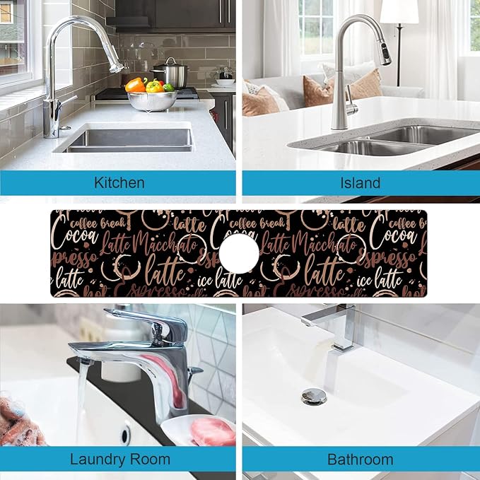 Kitchen Sink Splash Guard Faucet Mat Super Absorbent Fast Drying Mat Sink - Image 4