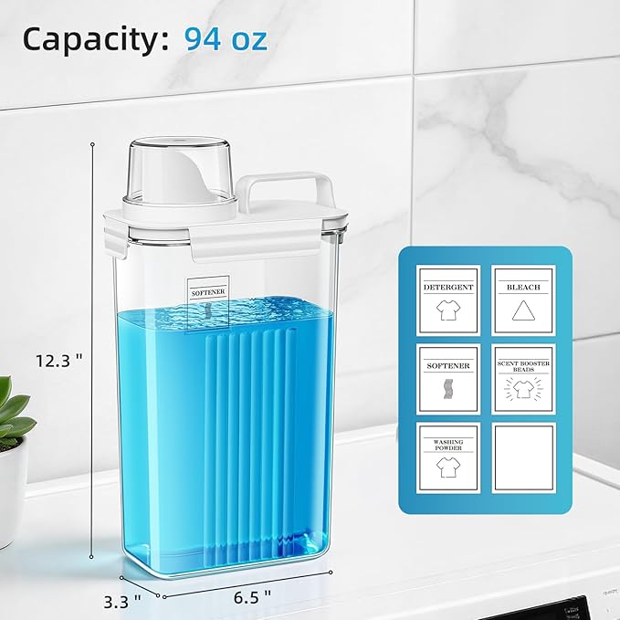 94oz Laundry Detergent Dispenser Container, Laundry Soap Dispenser, 3 Pack - Image 2