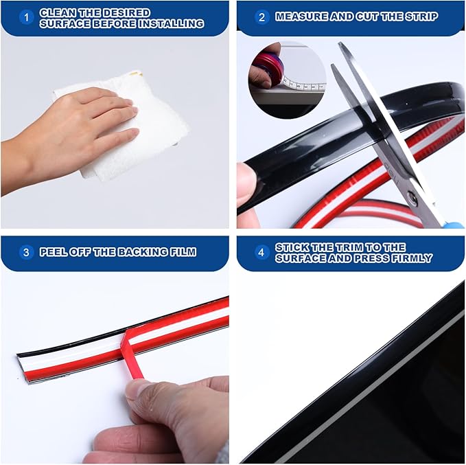 Storystore Wall Corner Protector Moulding Trim 1.6 in x 13 Ft,Peel and Stick Corner Moulding Trim, Self Adhesive Corner Guards Edge Protector for Wall Edge Corner, Countertop,Black
