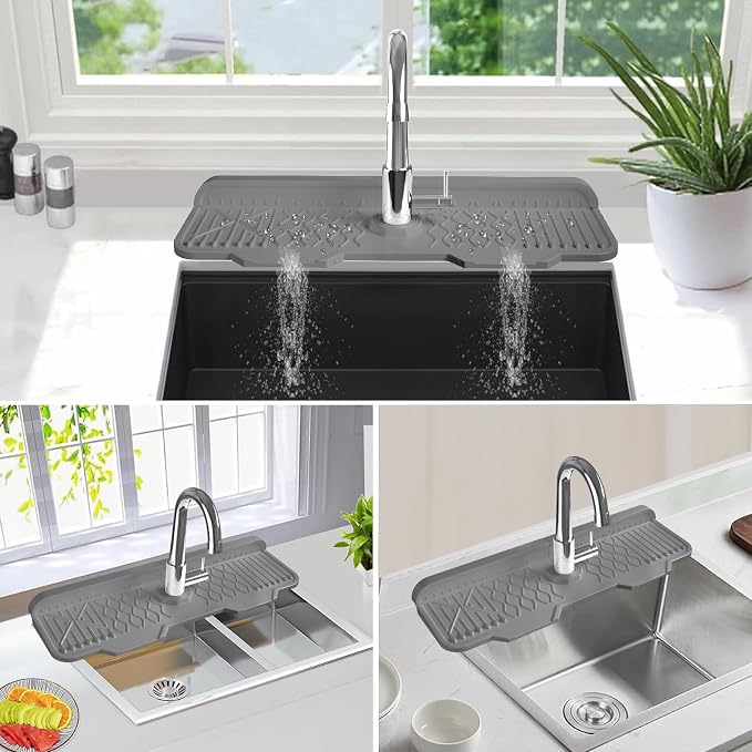 Sink Splash Guard Gen2-17" x 6'' Kitchen Sink Accessories, Silicone Sink Mat - Image 5
