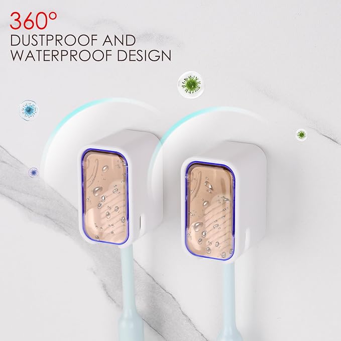 4 Pack Toothbrush Holders for Bathrooms Shower, Wall Mount Toothbrush Organizer - Image 2