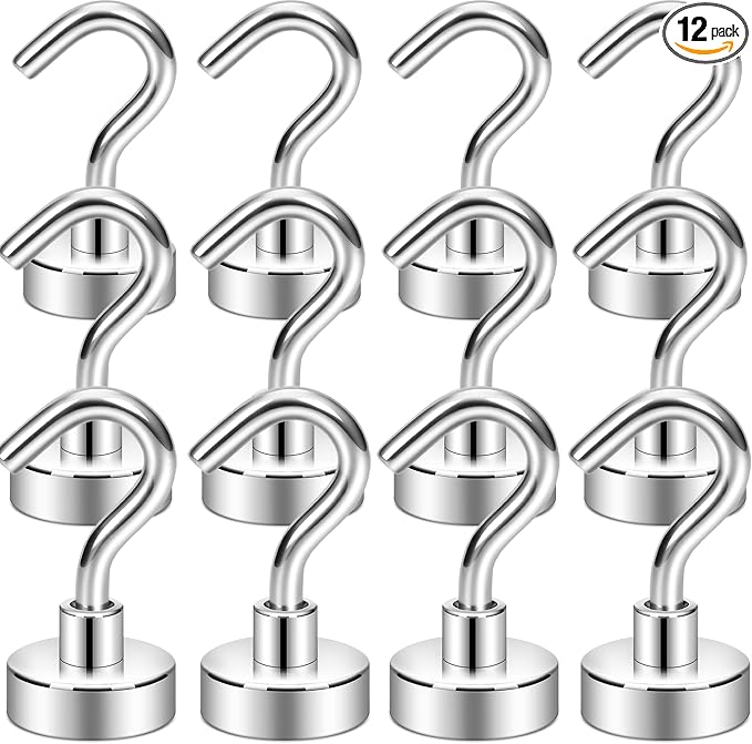 Neosmuk Magnetic Hooks, 30lb Heavy Duty, 12 Pack by Neosmuk