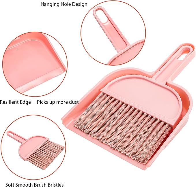 Jucoan 6 Pack Dustpan and Brush Set, Small Portable Handheld Dustpan and Brush - Image 3