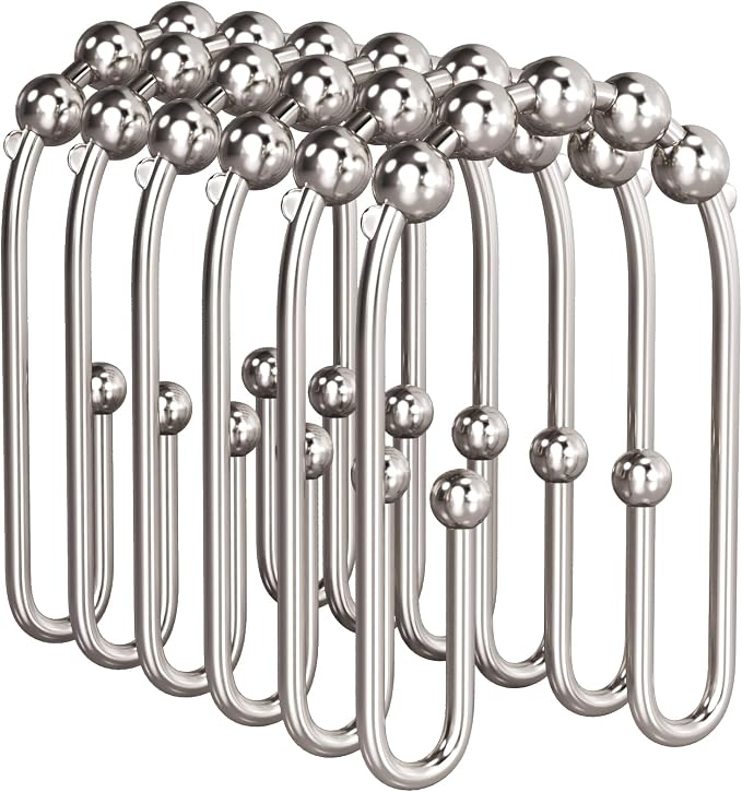 AmazerBath Shower Curtain Hooks, Metal Shower Curtain Rings Rust Proof by AmazerBath
