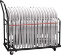 Folding Chair Cart with Wheels Heavy Duty 300 LBS Capacity, Rolling Chair Dolly for 25 Chairs w/Dual Handles & Anti-Fall Design, Commercial Cart for Events, Church, Conference, Weddings