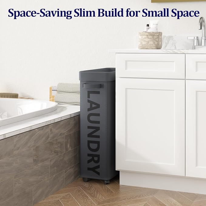 Optish 50L Slim Rolling Laundry Basket - Image 3
