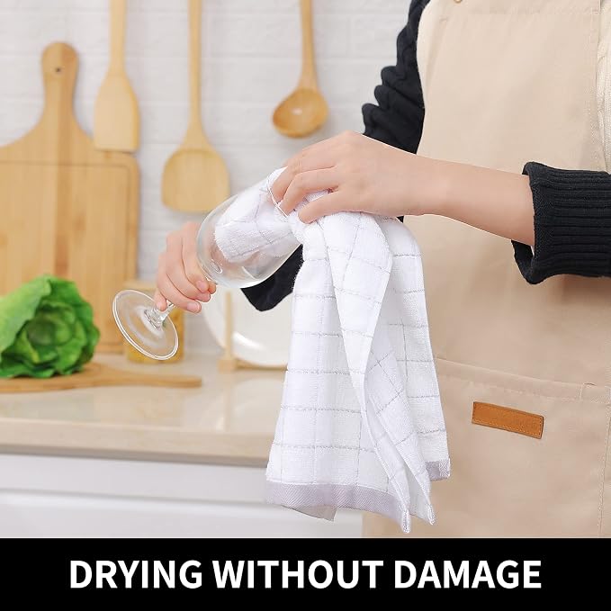 Homaxy 100% Cotton Terry Kitchen Towels, 8 Pack - Image 4