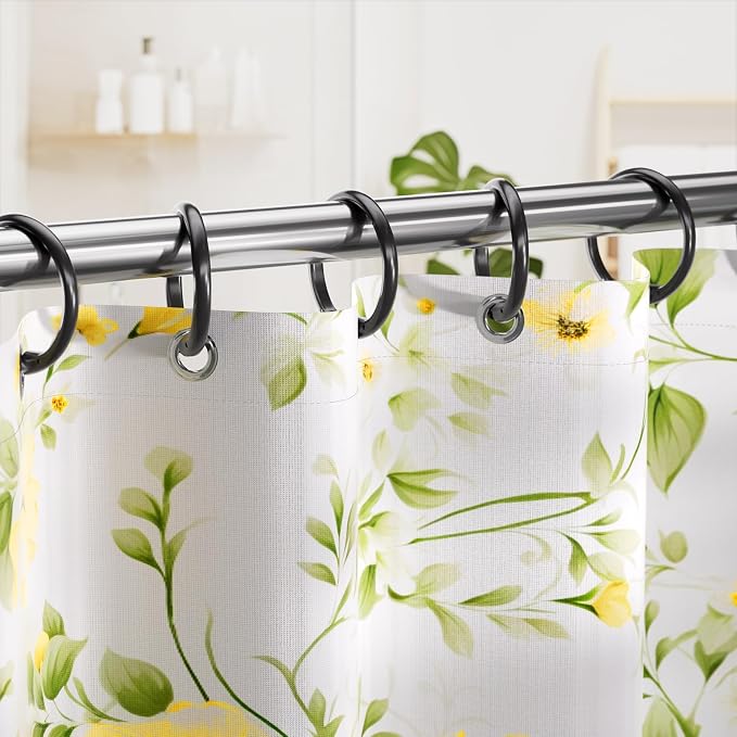 Amazer Black Shower Curtain Hooks Rings, O Shape Plastic Shower Curtain Hooks - Image 8
