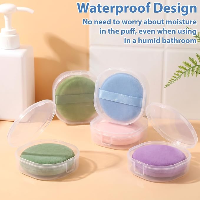 6 Pcs Portable Cotton Round Holder, Plastic Travel Cotton Pad Holder - Image 2