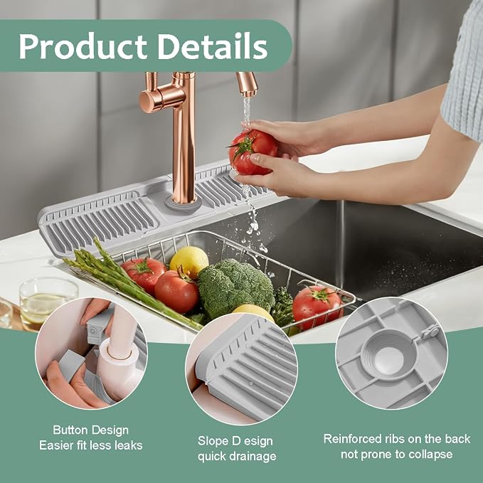24 Inch Upgraded Draining Mat Folding faucet Mat - Image 3