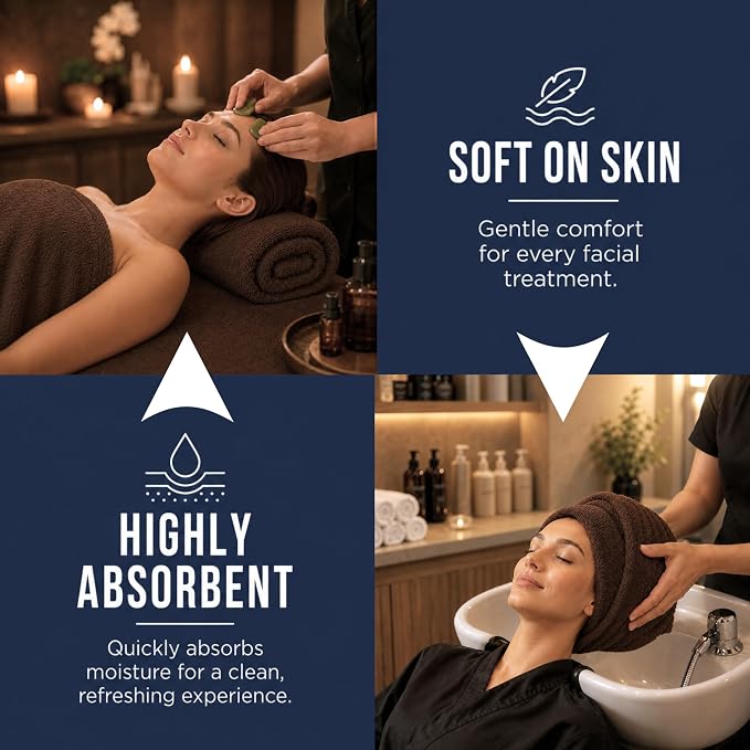 Bulk 72-Pack Professional Salon Spa & Wellness Towels, Dark Brown | Soft 100% - Image 3