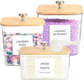 3 Pack Laundry Room Organization Storage Containers, Plastic Clear Laundry Pods by Unknown