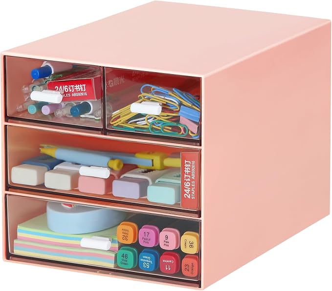 LETURE Desk Organizer with 4 Drawers, Desktop Organization by LETURE