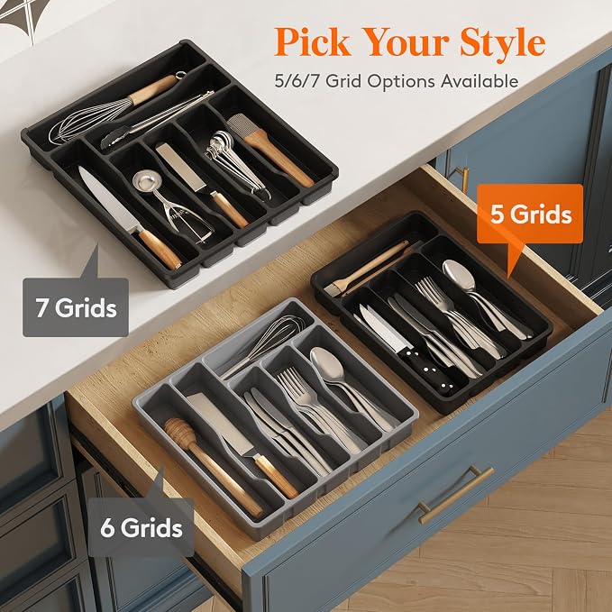 Lifewit Silverware Drawer Organizer Tray, Cutlery Storage - Image 7