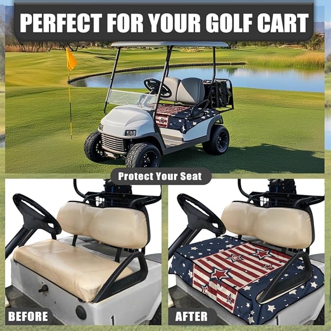 Golf Cart Seat Cushion Cover Designed to Protect Seats from Sweat and Dirt, Featuring Waterproof Construction and Soft Fabric