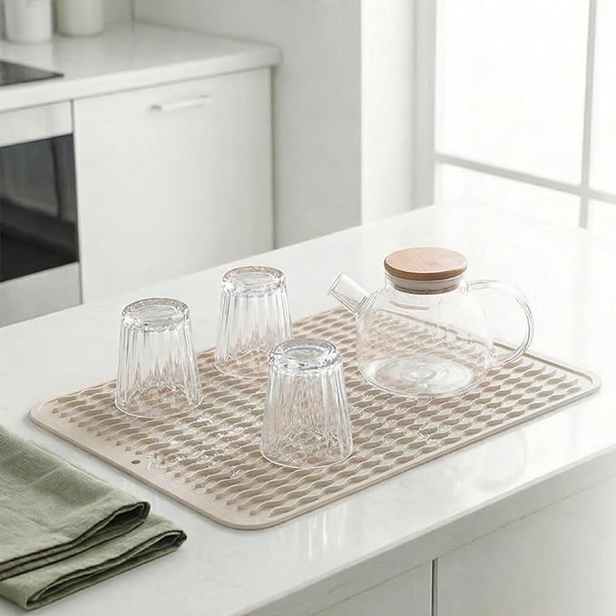 MicoYang Silicone Dish Drying Mat — Quick-Dry Ridges Counter & Sink Pad - Image 6