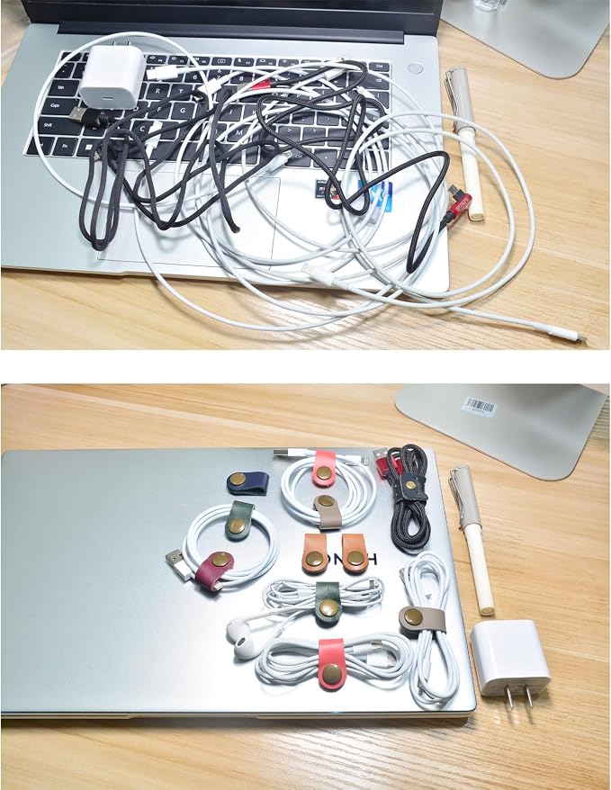 CAILLU Leather Cord Organizer, Cable Ties - Image 5
