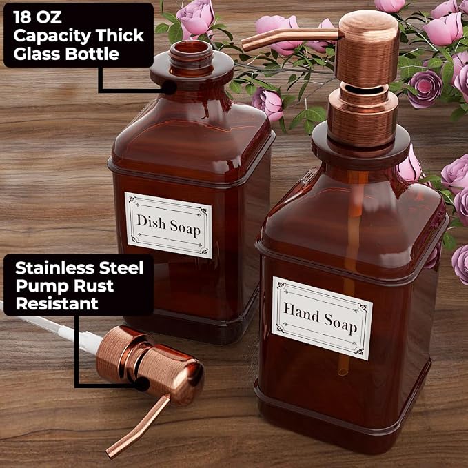 Soap Dispenser 2 Pack, Hand Soap Dispensers - Image 2