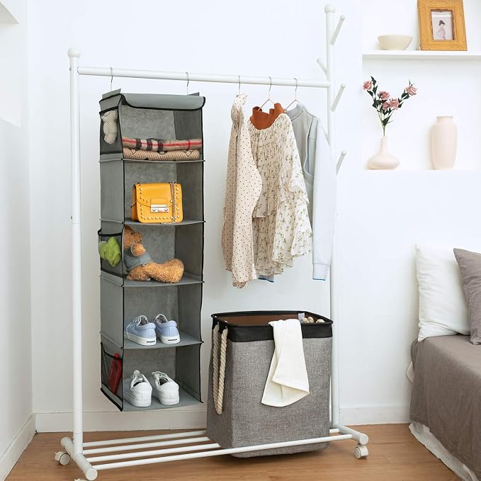 5 Shelves Hanging Closet Organizer, 2 Pack Hanging Storage - Image 5