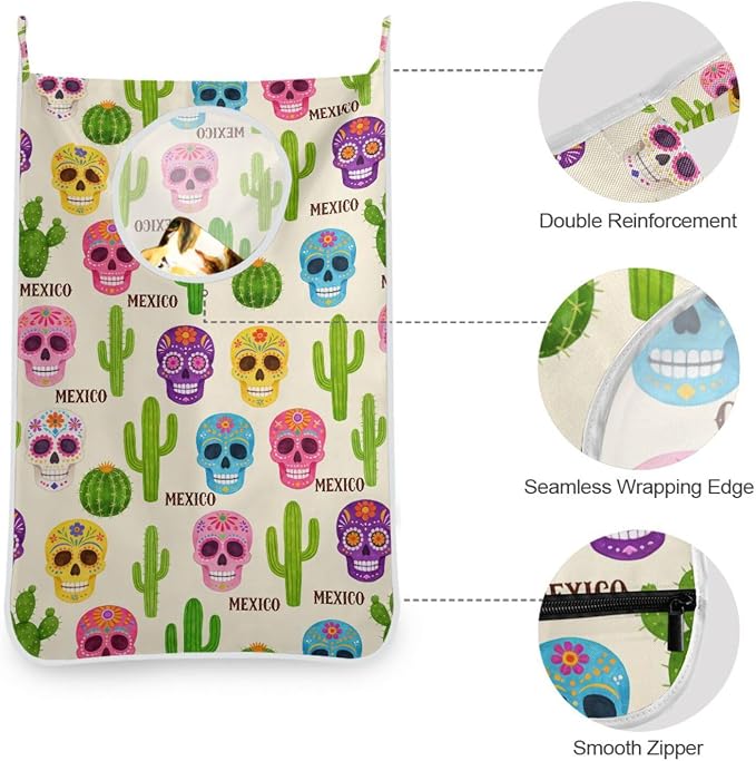 2PCS Hanging Laundry Hamper Bag Over the Door Laundry Hamper Wall Hamper Large - Image 6