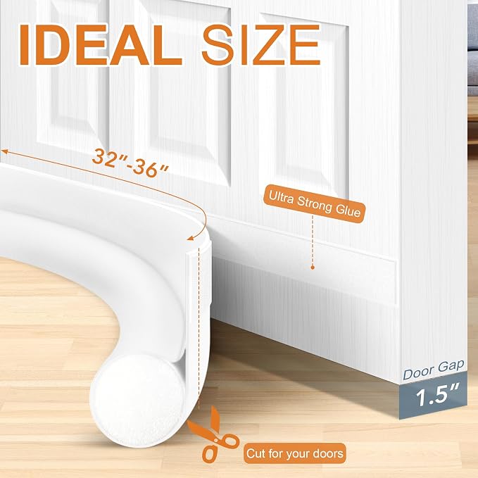 HomeProtect Door Draft Stopper Weather Stripping Door Seal Under Door Sweep - Image 6