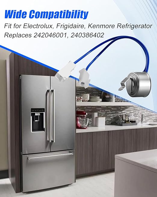 242046001 1564839 Refrigerator Defrost Thermostat Fits for Electrolux Frigidaire Sears Kenmore Crosley Gibson Refrigerator, Replaces 240386402 240386403 AP4508400 AH2378768 EA2378768 PS2378768 L47-22F