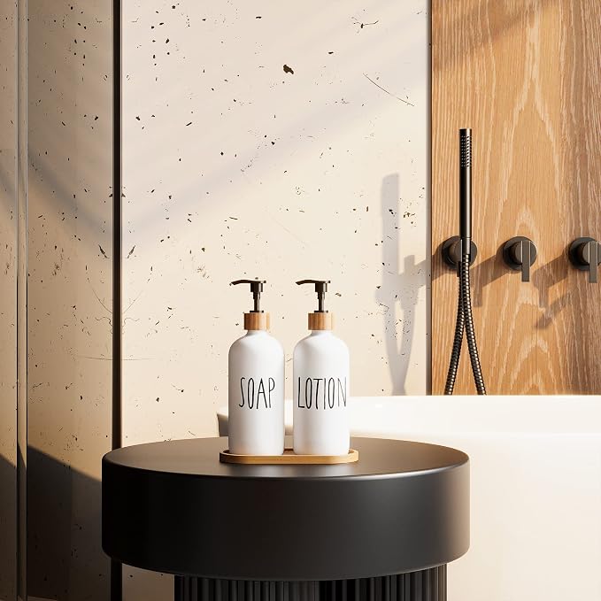 Dish Soap Dispenser for Kitchen, Glass Hand Soap Dispenser, Modern Farmhouse - Image 3
