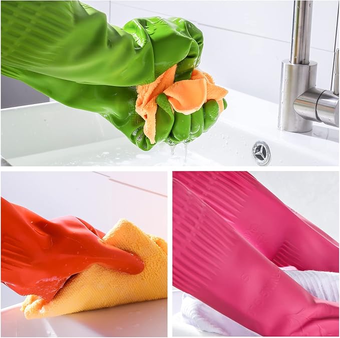 Rubber dishwashing gloves 3 or 6 Pairs - Image 7
