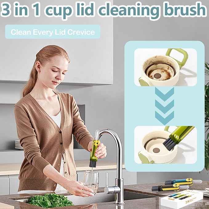 3 in 1 Cup Lid Gap Cleaning Brush Set, Cup Lid Gap Cleaner, Home Kitchen - Image 5