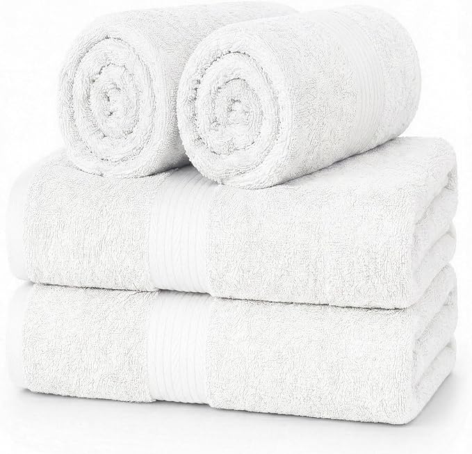 100% Cotton Hand Towels 18x28 Inches, 600 GSM, Soft & Absorbent by AmpleDecor