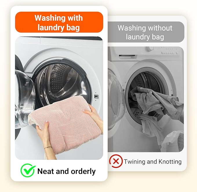 6Pcs Organic Cotton Mesh Laundry Bags - Image 2