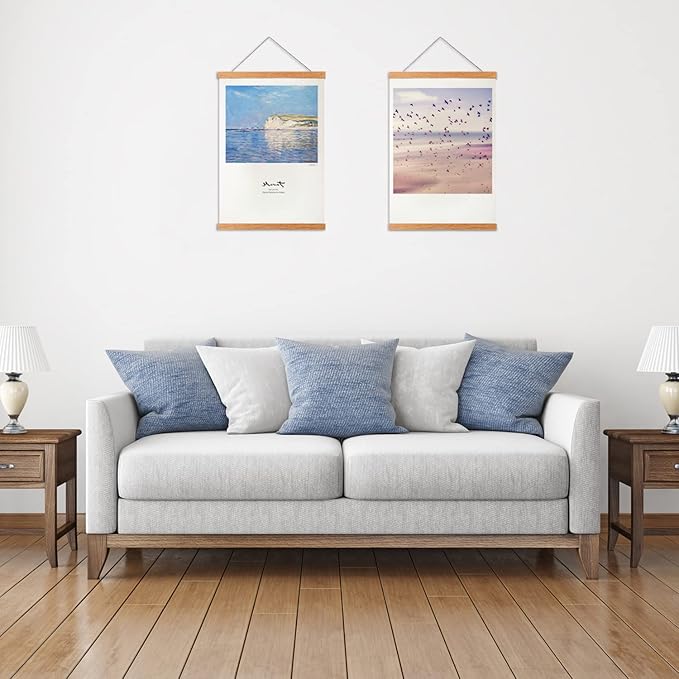 FALAMON Magnetic Poster Hanger Frame, 20x20 20x24 20x28 20x30 Teak Wood Magnet Poster Frame for Posters, Prints, Photos, Pictures, Maps, Scrolls, and Canvas Artwork