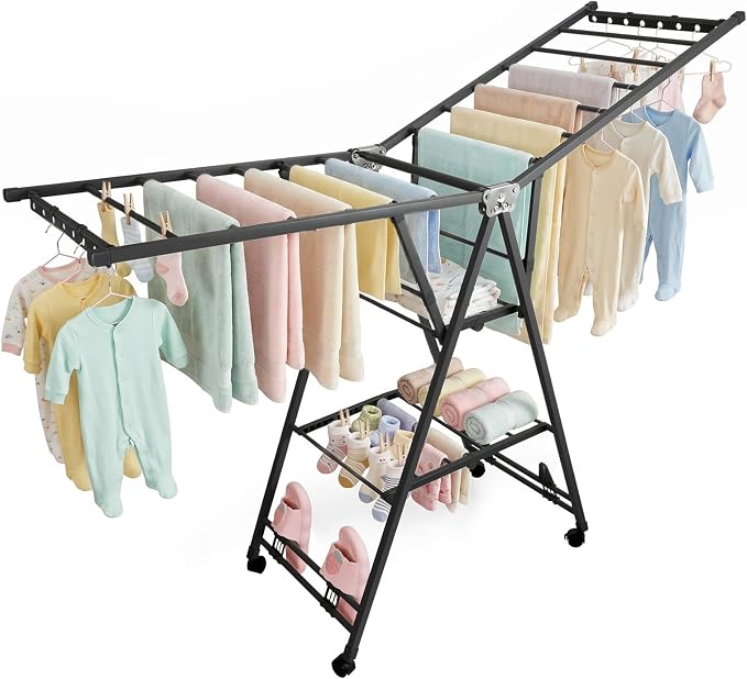 Clothes Rack, 3-Tier Drying Hanger, by AssHMKITOfficial