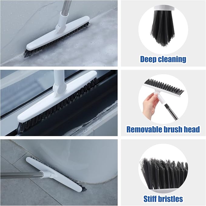 3 Pack Grout Scrub Brush with Long Handle, Heavy Duty | 35'' Stiff, 180° - Image 4