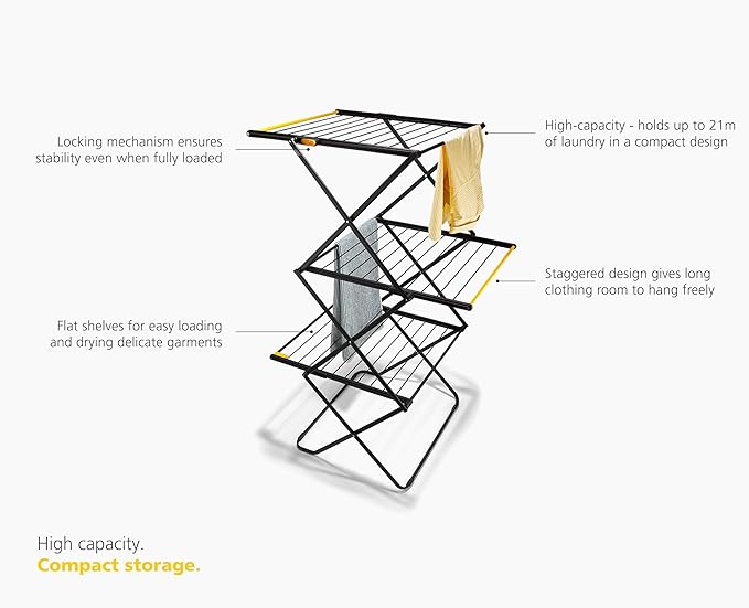 Joseph Joseph AirFrame Max 3-Tier Folding Drying Rack, High Capacity - Image 5