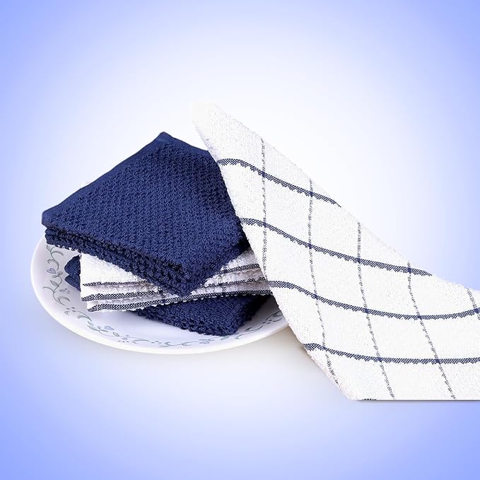 AMOUR INFINI Cotton Kitchen Dish Cloths Set of 8 – Highly Absorbent, Super Soft - Image 6
