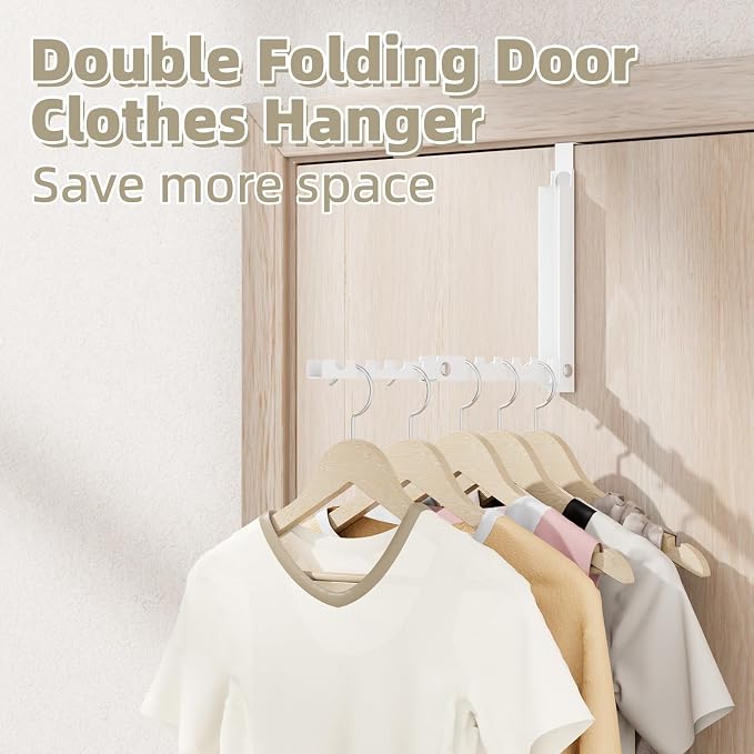 BAKON Over The Door Hanger Folding Clothes Drying Rack, Dorm Room Essentials - Image 3