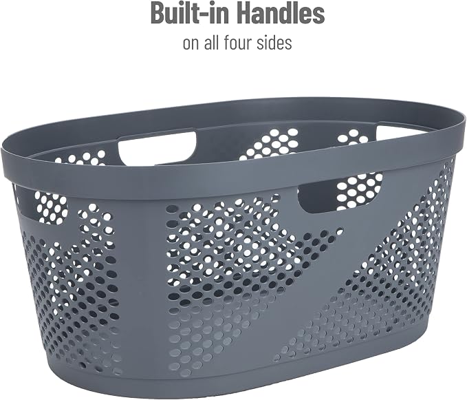 Mind Reader 40L Laundry Basket, Clothes Hamper, Premium Wicker Design - Image 5