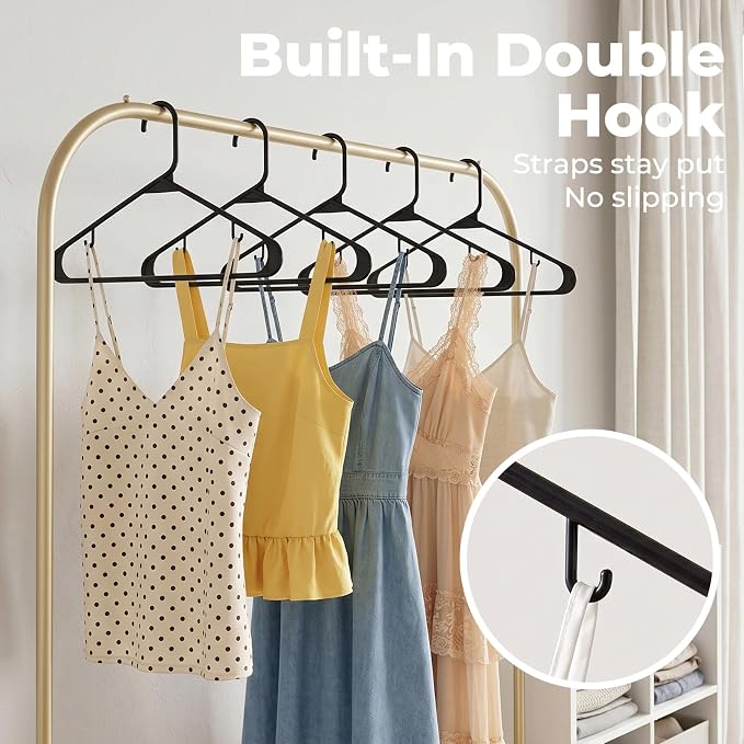 HOUSE DAY Black Plastic Hangers 120 Pack, Slim Space-Saving Clothes Hangers | - Image 7