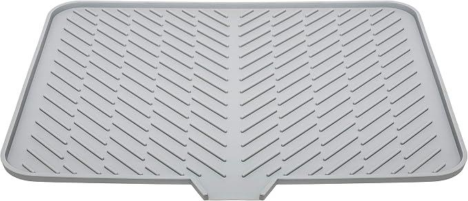 Silicone Dish Drying Mat with Built-in Drain Lip by Luxet