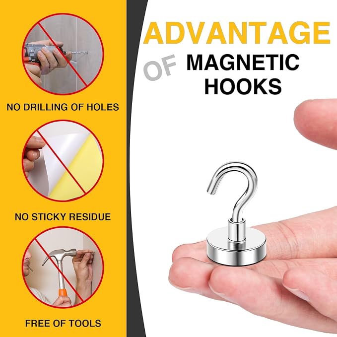 DIYMAG Magnetic Hooks 20pcs 30lbs+ Cruise Essentials 2026 Magnet Hook - Image 6