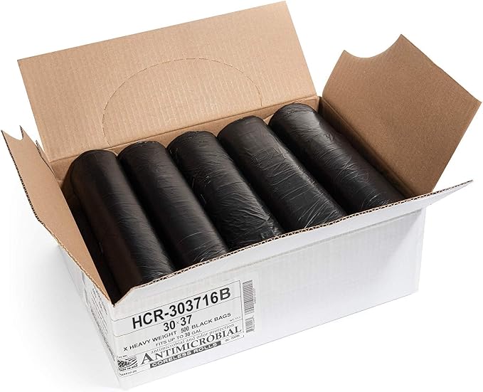 Aluf Plastics 30 Gal Black Trash Bags, 16 Micron - Image 2