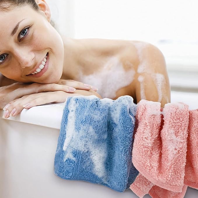Cleanbear Washcloths Set, 100% Cotton, 13” x 13” | Soft Large Cotton Washcloths - Image 3