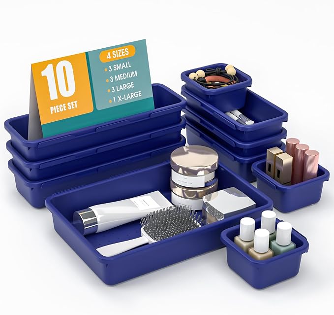 10 PCS Drawer Organizer Set, 4 Size Makeup Drawer Divider Organizer by StoreHappily