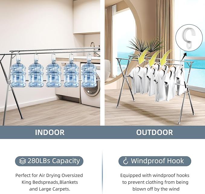 79" Clothes Drying Rack, Laundry Drying Rack Clothing - Image 5