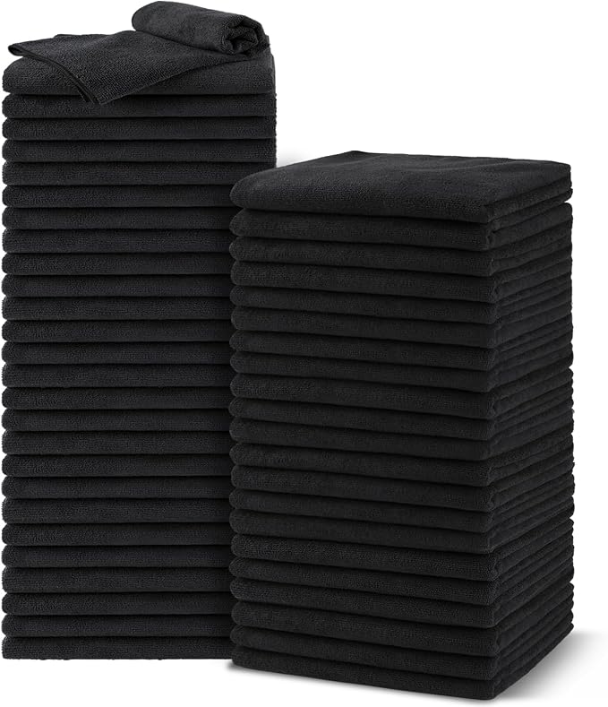 Salon Towels 48 Pack, Microfiber Barber Towel Bulk, Fast Drying Hair Towels by Unimade